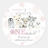 Winter Onederland Arctic Animals Snow 1st Birthday