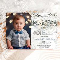 Winter Onederland Arctic Animals Snow 1st Birthday