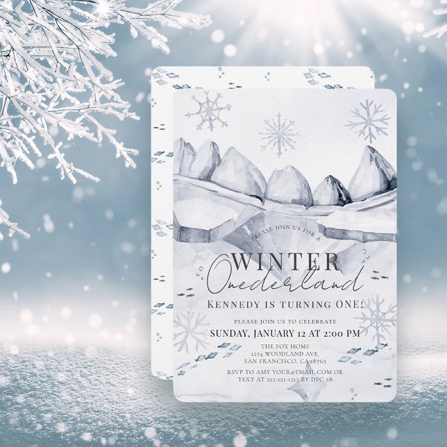 Winter Onederland Arctic Scene 1st Birthday Invitation (Creator Uploaded)