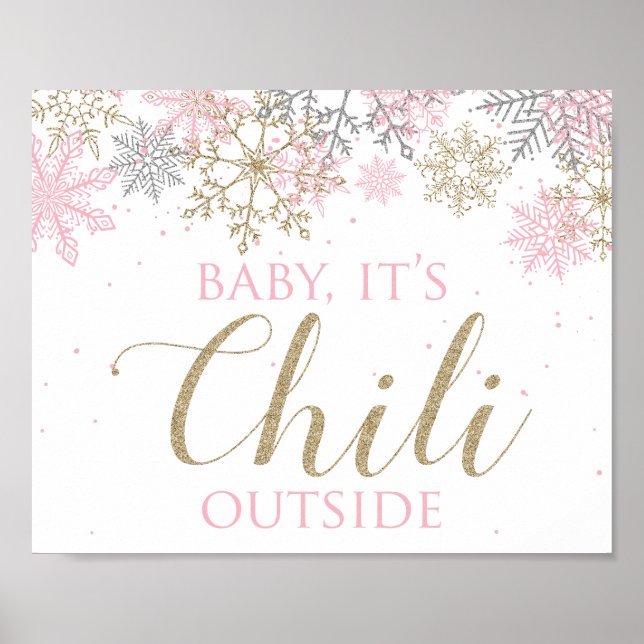 Winter ONEderland Baby It's Chilli Outside Sign (Front)