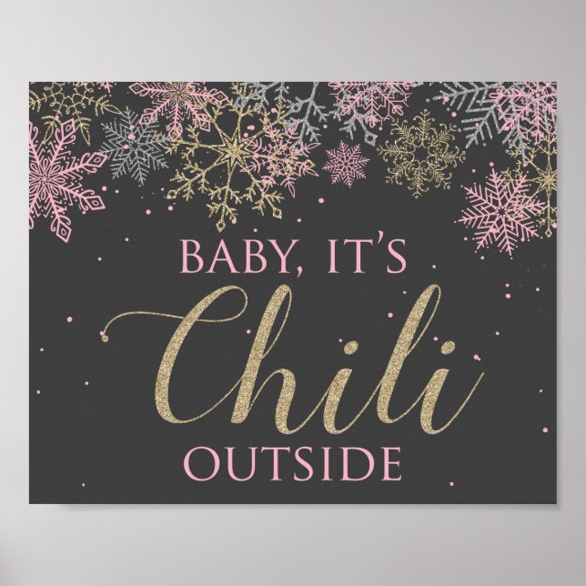 Winter ONEderland Baby It's Chilli Outside Sign (Front)
