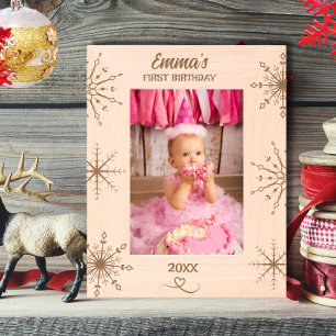 Winter onederland Baby's 1st Birthday  Snowflake   Etched Frames