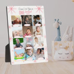 Winter onederland Baby's 1st Year Photo Collage Plaque<br><div class="desc">A Pink winter wonderland birthday gift, keepsake or decor to display the baby first year from month to month in a photo collage. Perfect gift for birthday with pink colour and glittered background snowflakes and a personalised photo of a baby. Perfect for 1st birthday. Just upload your baby's photos and...</div>