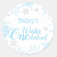 Winter ONEderland Birthday Blue Silver Glitter
