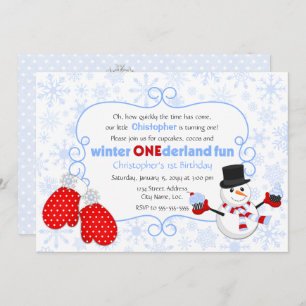 Winter ONEderland Birthday Invitation