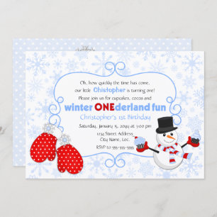 Winter ONEderland Birthday Invitation