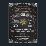 Winter Onederland birthday invitation<br><div class="desc">Cute chalkboard style first birthday invitations</div>