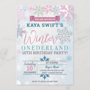 Winter Onederland Birthday Invitation