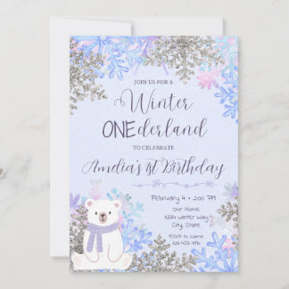 Winter Onederland Birthday Invitation