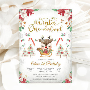 Winter ONEderland Birthday Invitation