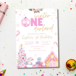 Winter Onederland Birthday Invitation, Christmas Invitation