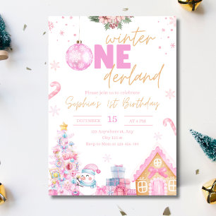 Winter Onederland Birthday Invitation, Christmas Invitation