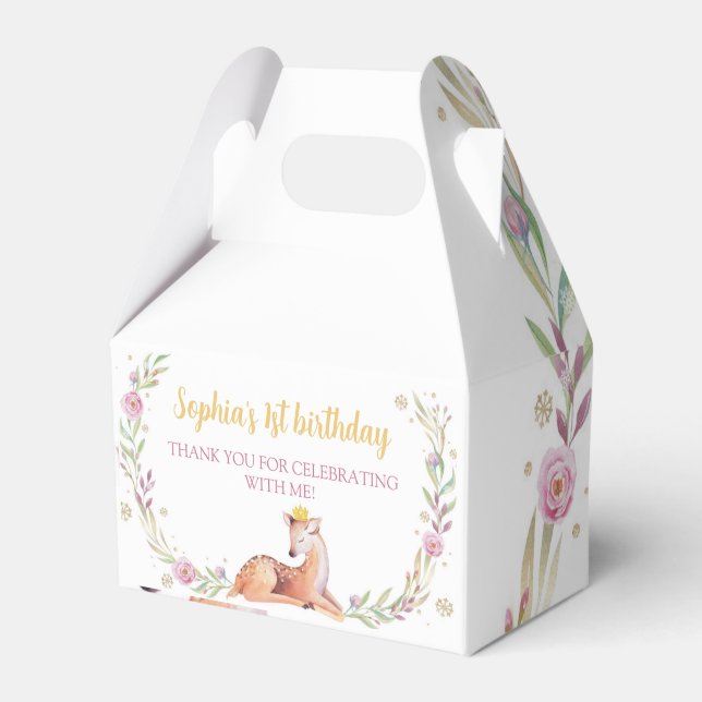 Winter Onederland Birthday Party Favour Box (Front Side)