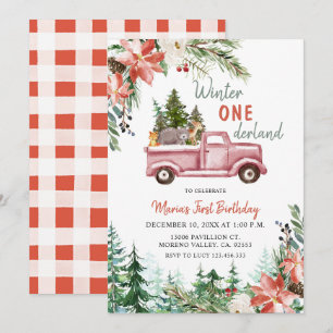Winter ONEderland Birthday Party Invitation