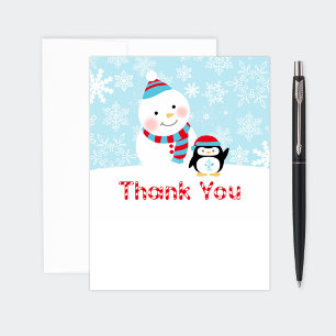 Winter ONEderland Birthday Party Thank You Card