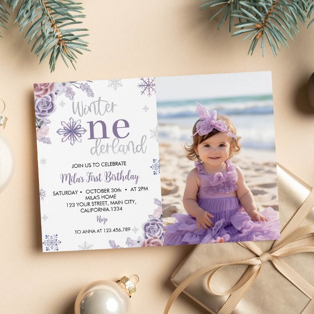 Winter Onederland Birthday Photo Invitation (Creator Uploaded)