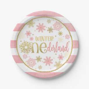Winter ONEderland Birthday Plate - Girl - PG