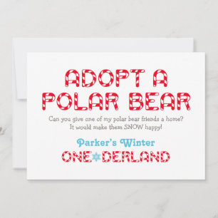 Winter ONEderland Birthday Polar Bear Favour Sign