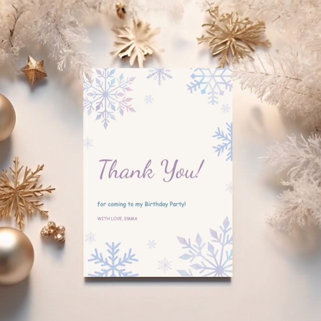 Winter Onederland Birthday Snowflakes Thank You  Invitation (Creator Uploaded)