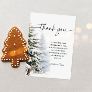 Winter Onederland Birthday Thank You Card