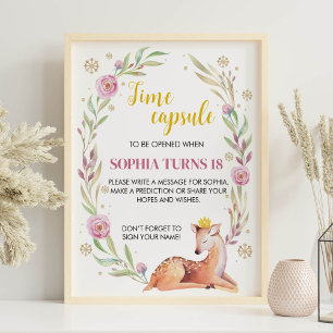 Winter Onederland Birthday Time Capsule Sign