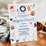 Winter ONEderland Blue Christmas Birthday Party Invitation<br><div class="desc">Winter ONEderland Blue Christmas Birthday Party Invitation</div>