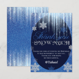 Winter ONEderland Blue Flat Thank You Card