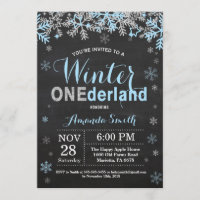Winter Onederland Blue Silver Boy 1st Birthday