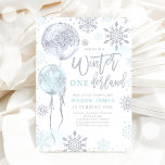Winter Onederland Blue Silver Snowflake Birthday Invitation<br><div class="desc">Winter Onederland Blue Silver Snowflake Birthday Invitation</div>
