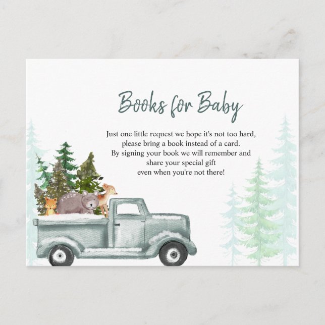 Winter ONEderland Books for Baby  Invitation Postcard (Front)