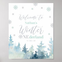 Winter onederland Boy 1st Birthday Welcome Sign