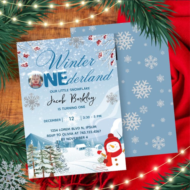 Winter ONEderland Boy or girl 1st Birthday Invitation (Creator Uploaded)