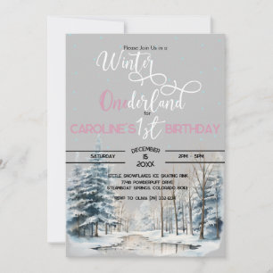 Winter Onederland Christmas 1st Birthday Boy Invitation