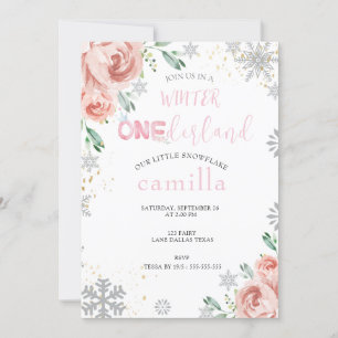 Winter Onederland Christmas Baby 1st Birthday Invitation