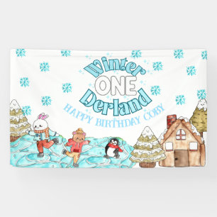 Winter onederland christmas birthday Banner