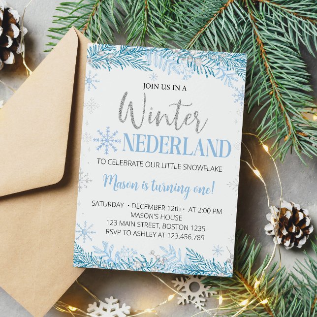 Winter Onederland Christmas Birthday Invitation (Creator Uploaded)