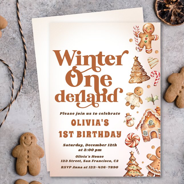 Winter Onederland Christmas Cookie Birthday Party Invitation (Creator Uploaded)