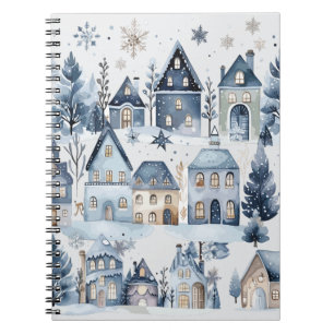 Winter Onederland Christmas Houses Birthday Notebook