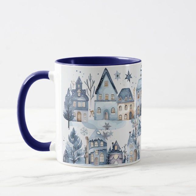 Winter Onederland Christmas Houses  Mug (Left)