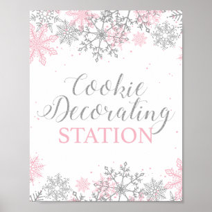 Winter Onederland Cookie Decorating Station Poster
