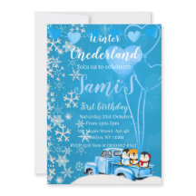 Winter Onederland first Birthday Invitation