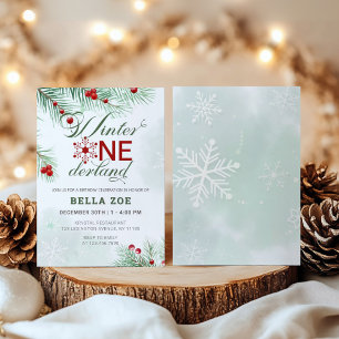 Winter Onederland First Birthday Invitation