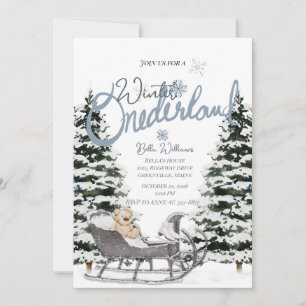 Winter Onederland First Birthday Invitation