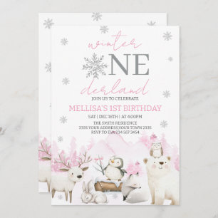 Winter ONEderland first birthday Invitation
