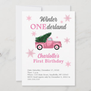 Winter ONEderland First Birthday Invitations