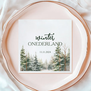 Winter Onederland First Birthday Napkin