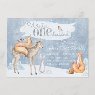 Winter ONEderland First Birthday Party Invitation