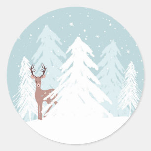 Winter Onederland First Birthday Sticker Deer