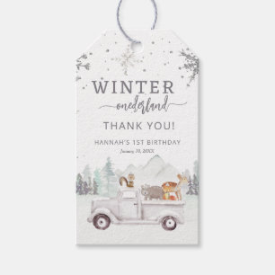 Winter Onederland First Birthday Thank You Favour Gift Tags