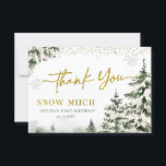 Winter Onederland Forest First Birthday Thank You Card<br><div class="desc">Winter Onederland Forest First Birthday Thank You Card</div>